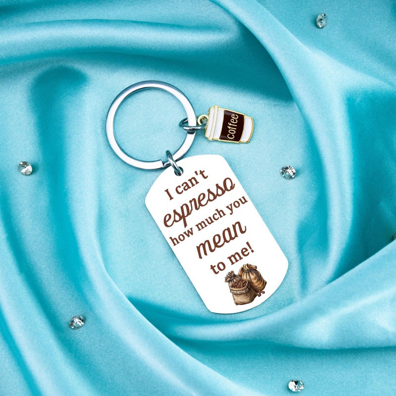 Aisity Coffee Gift Basket Stuff Cute Coffee Keychain Gifts for Women Coffees Lovers Co Workers Bestfriend Gift Ideas Coffees Themed Gifts For Birthday Christmas Novelty Accessories Stuff - Image 2